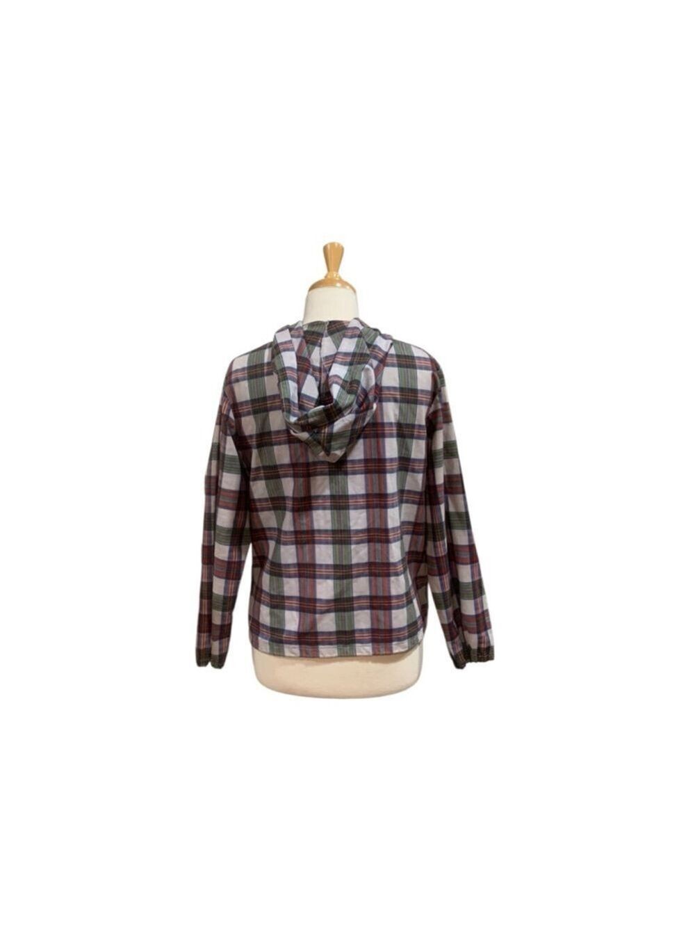 Vintage 60’s Union made lightweight Plaid long sleeved hoodie w/pocket - Picture 5 of 7